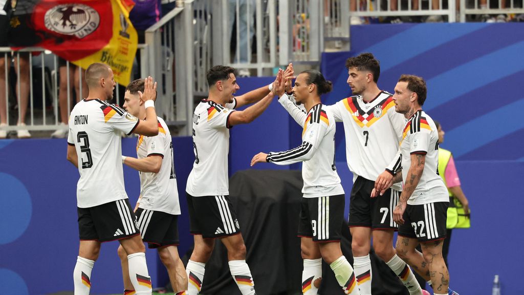 Los jugadores de Alemania celebrando el gol de Havertz contra Curazao.