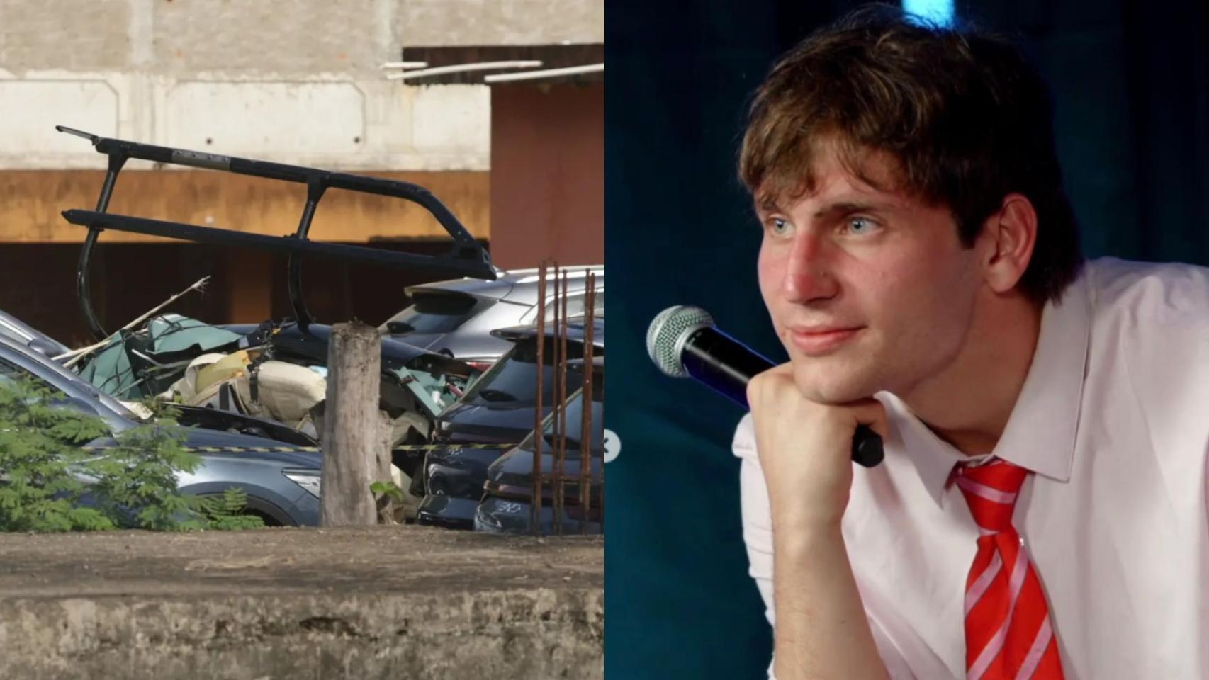 Imagen del accidente y del youtuber argentino 'Gaspi'