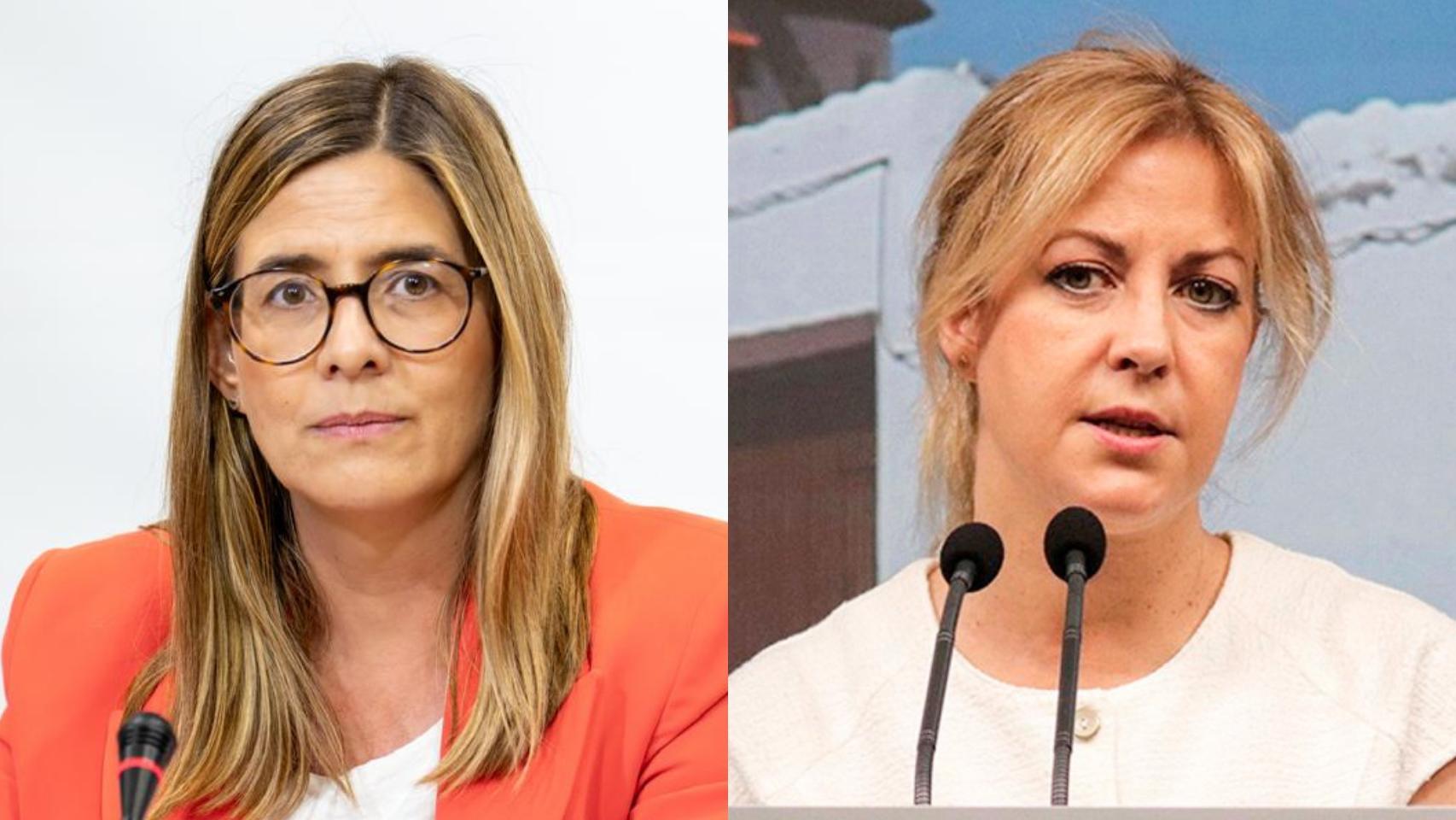 Montaje donde se observa a Carolina Agudo, secretaria general del PP en CLM y Ana Isabel Abengózar, portavoz del PSOE en las Cortes de CLM.