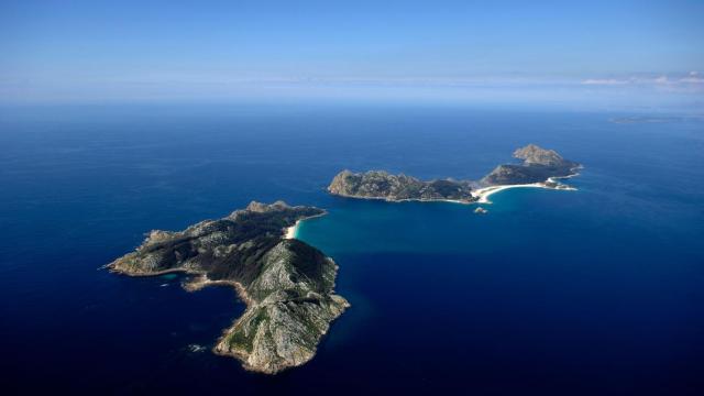 Vista aérea de las Islas Cíes.