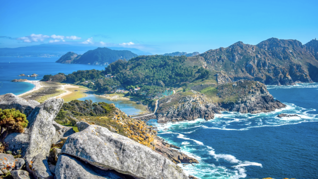 Vista desde el Alto do Príncipe, islas Cíes.