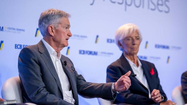 El presidente de la Fed, Jerome Powell, y la presidenta del BCE, Christine Lagarde.