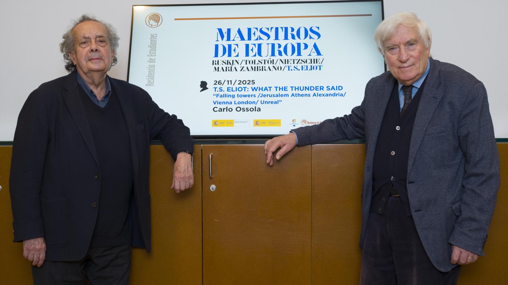 Francisco Jarauta y Carlo Ossola. Foto: Residencia de Estudiantes