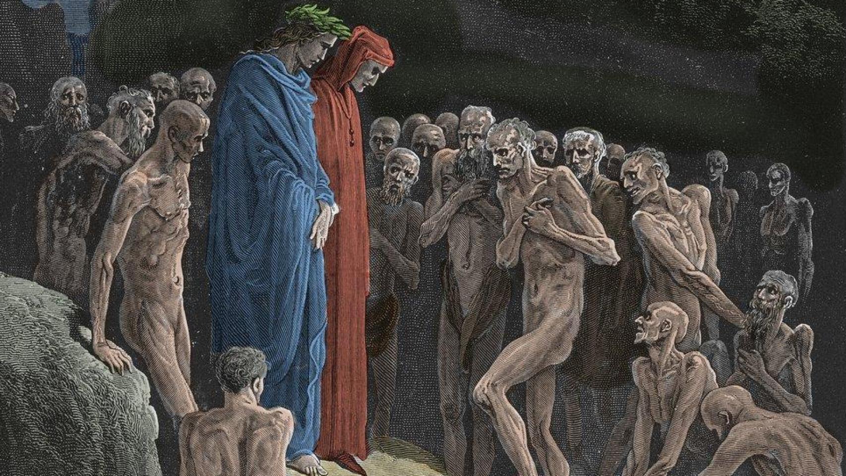 Gustave Doré: Purgatorio, Canto 23, Las almas de los glotones. 1885.