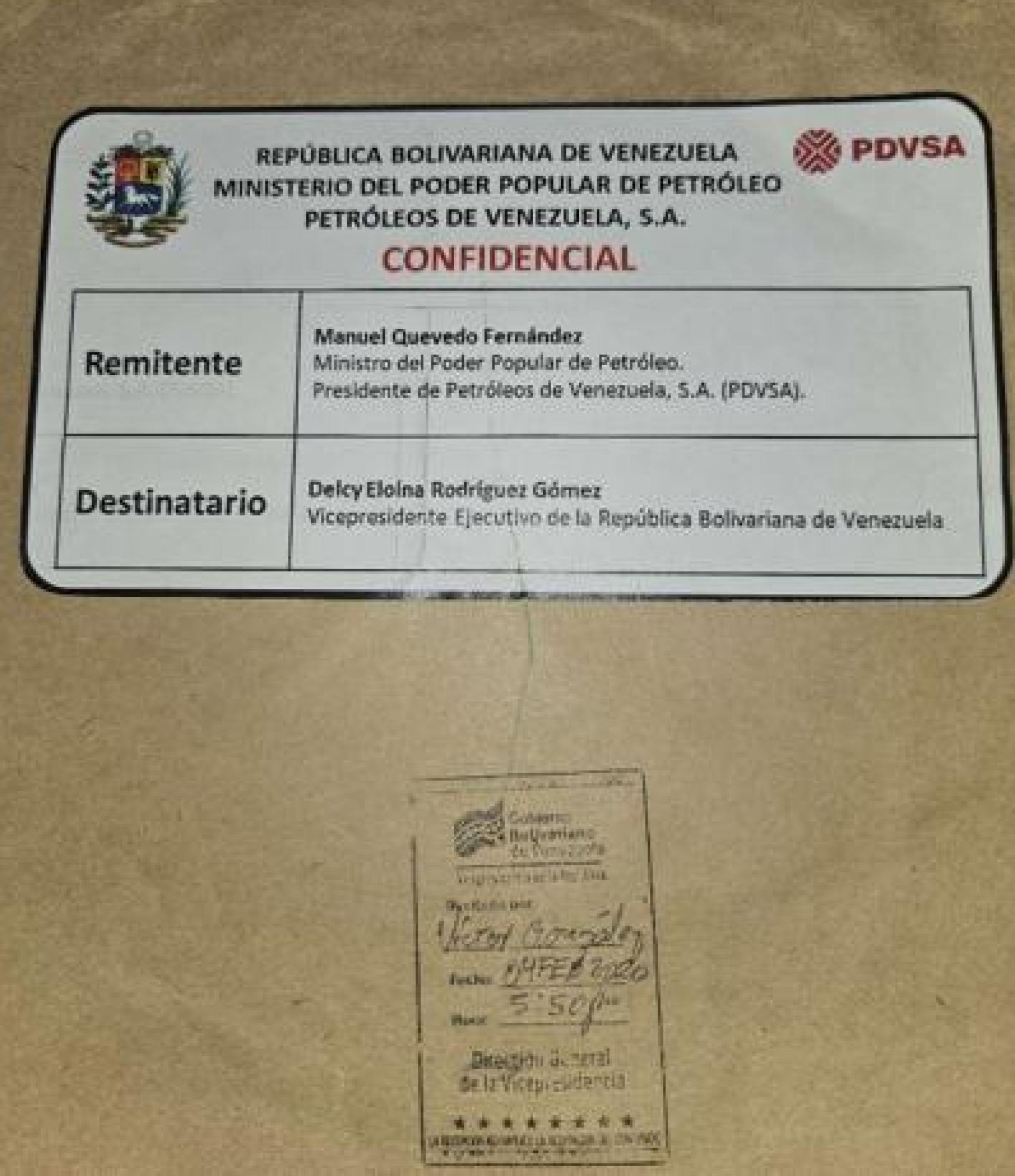El sobre entregado por Aldama al juez Moreno./