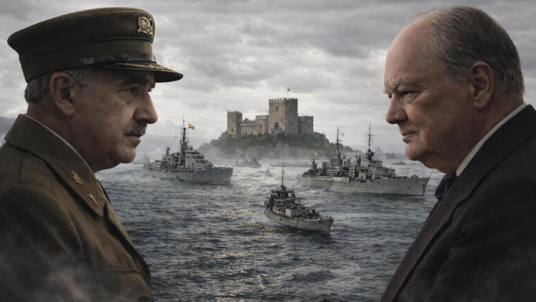 Representación artística de Francisco Franco y Winston Churchill. Iván Fernández Amil