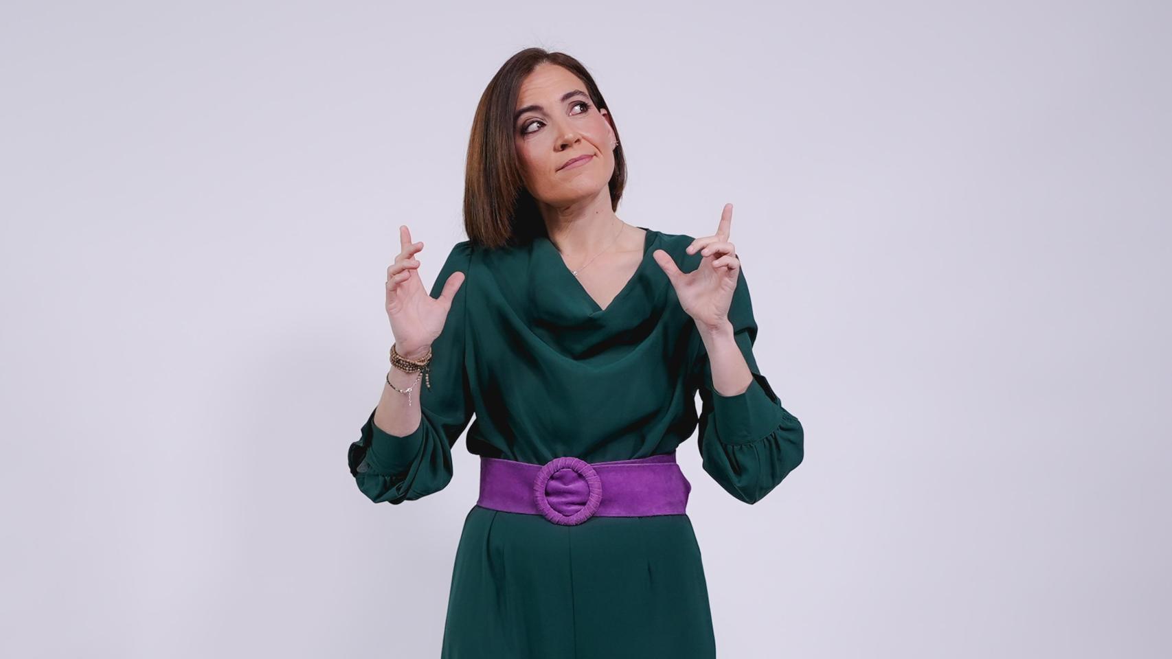 Marian García posando en su última grabación para Magas.