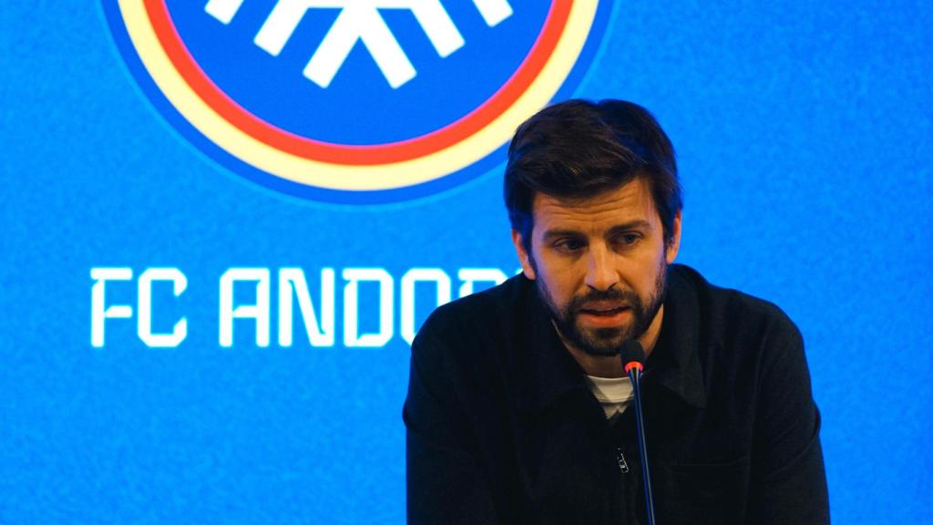 Gerard Piqué, en una rueda de prensa del Andorra