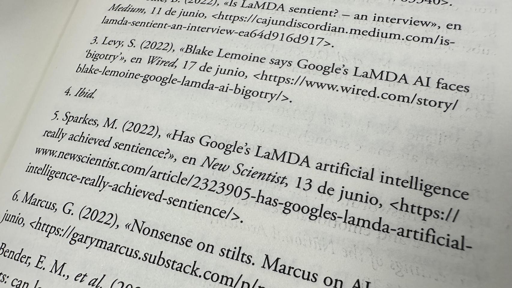 Fragmento de la bibliografía de un libro