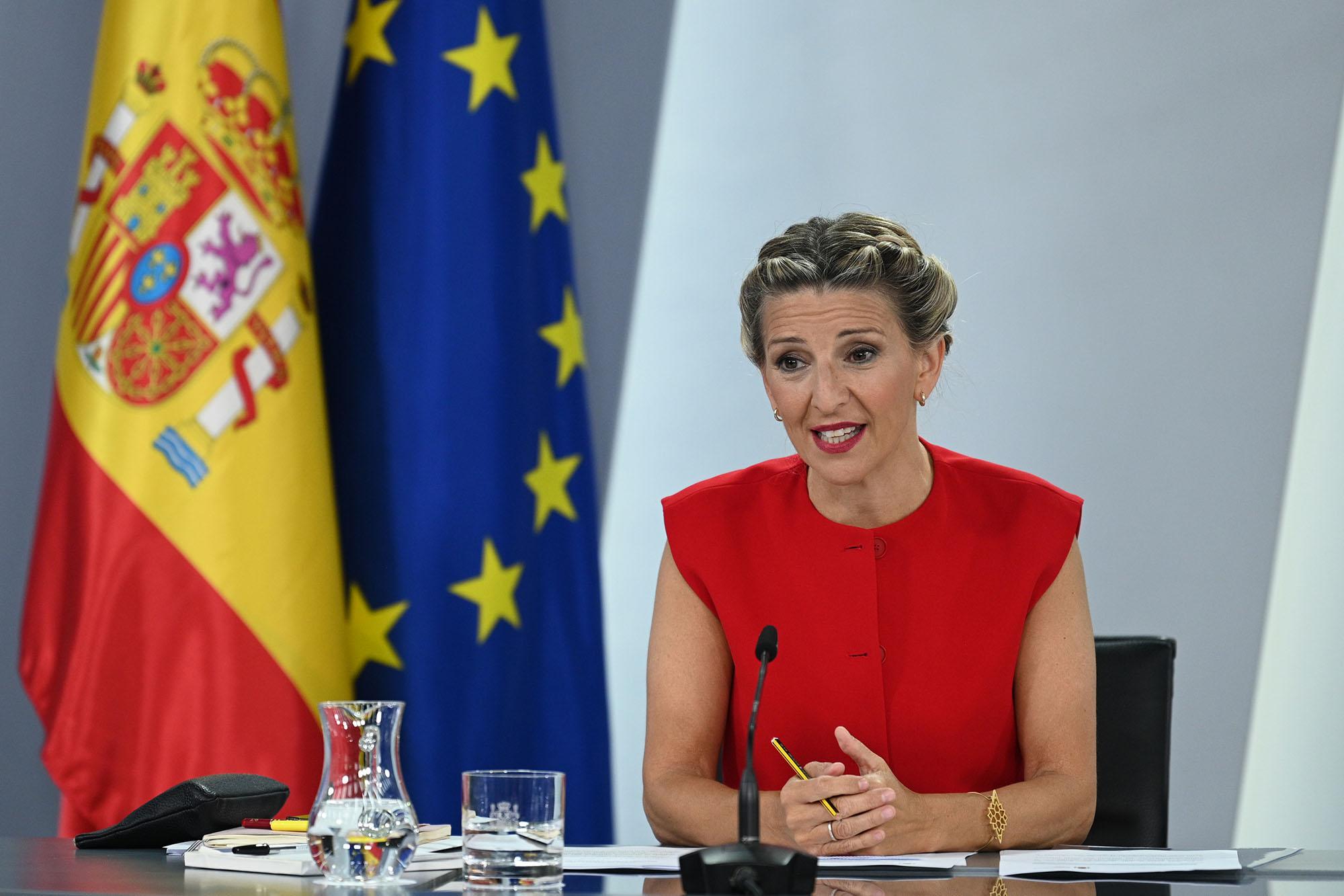 La ministra de Trabajo, Yolanda Díaz.