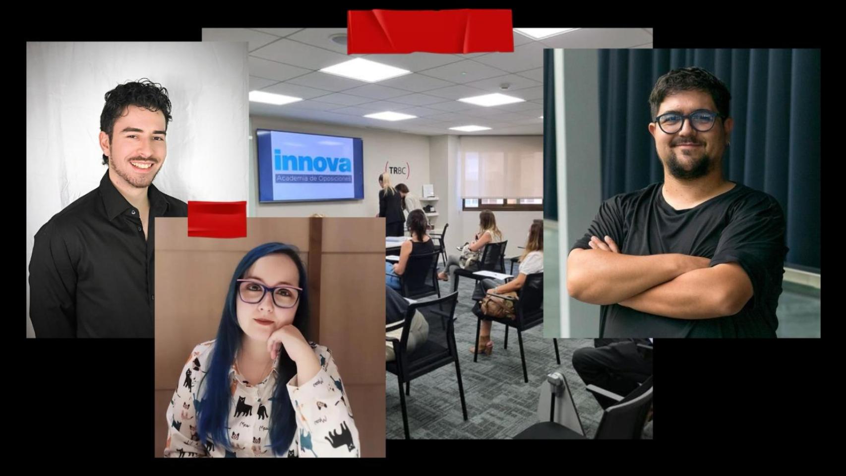 Algunos de los alumnos y profesores que se sienten estafados por el Centro Innova.
