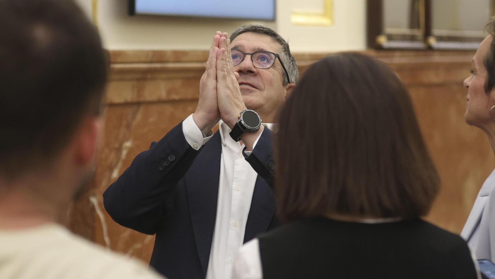 El portavoz del PSOE en el Congreso, Patxi López, este martes 21 de abril.