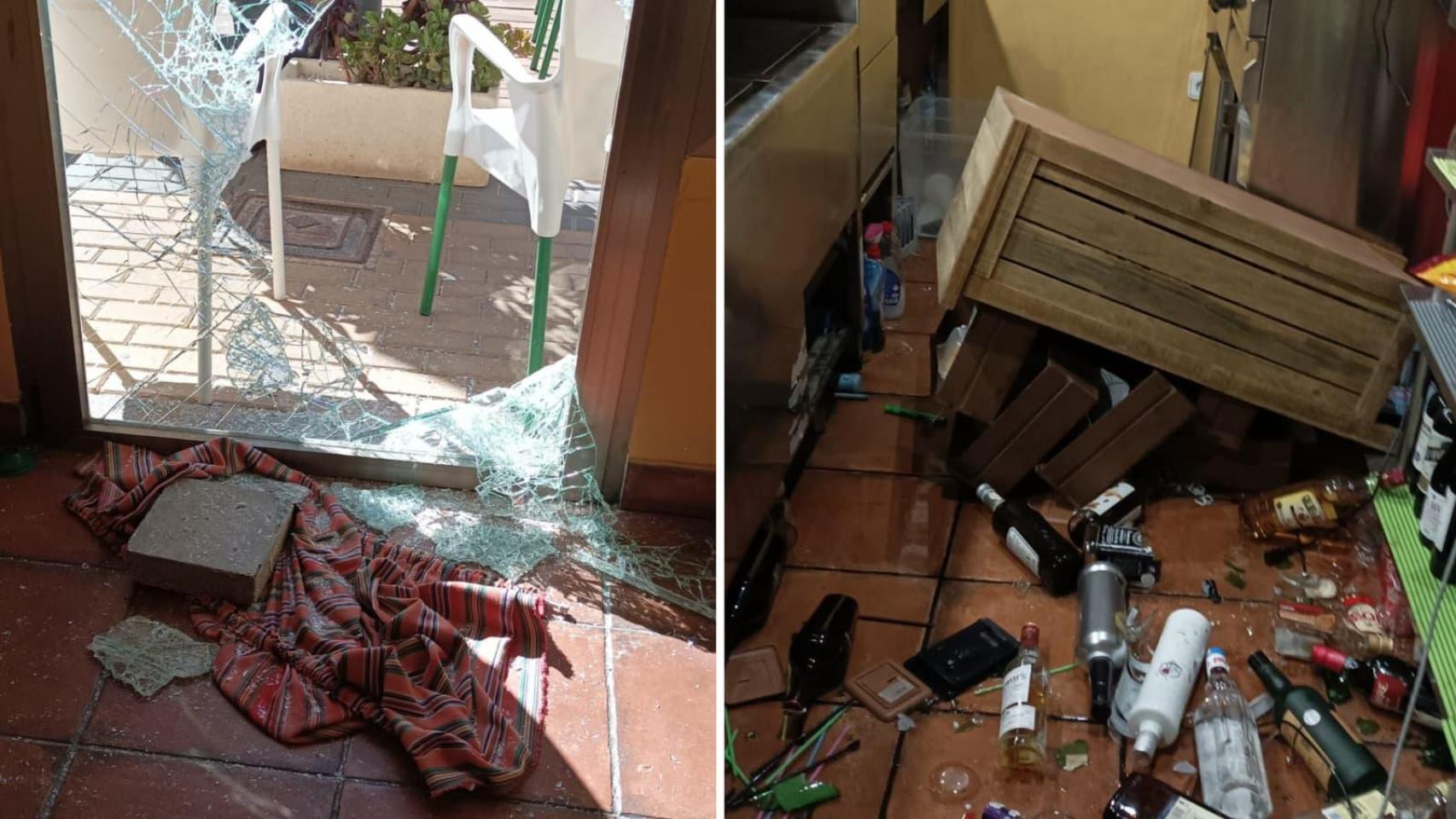 Destrozos causados por ladrones en el restaurante La Catrina de La Vila.