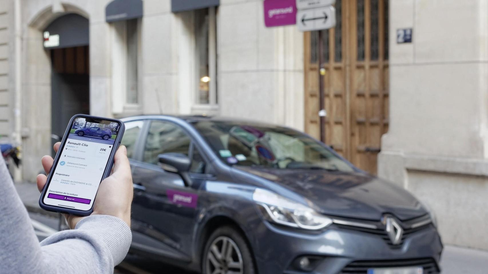 Aplicación y un coche de Getaround.