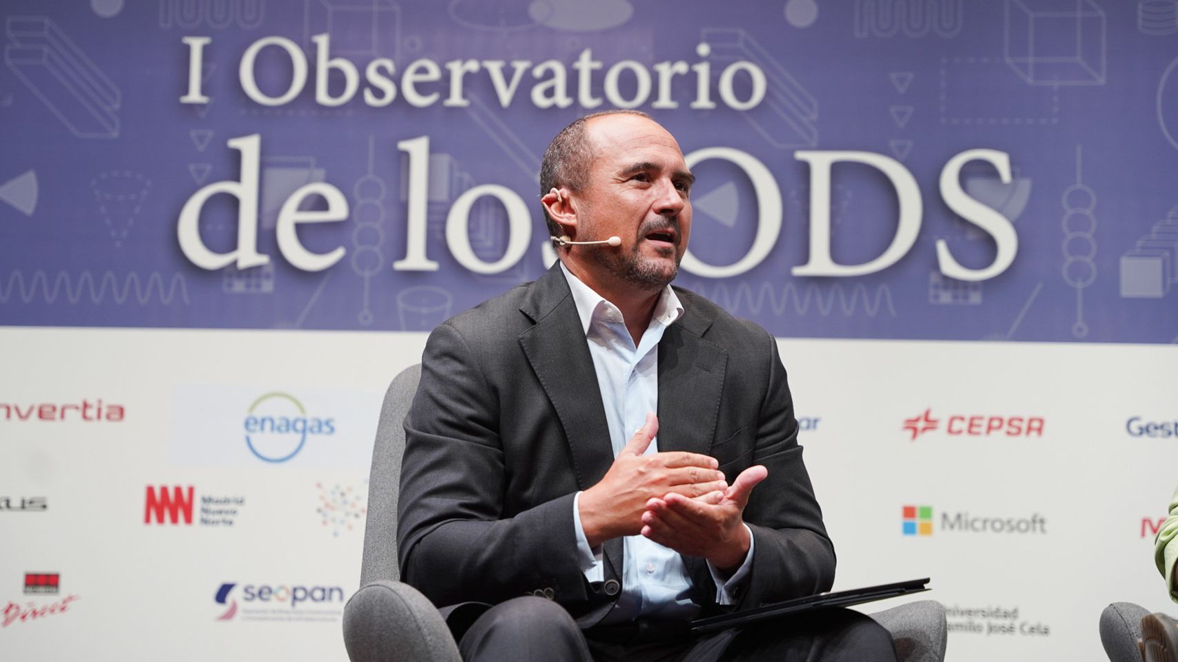 El director de la División de Consultoría de Microsoft España, Ignacio León, durante su intervención en el I Observatorio de los ODS