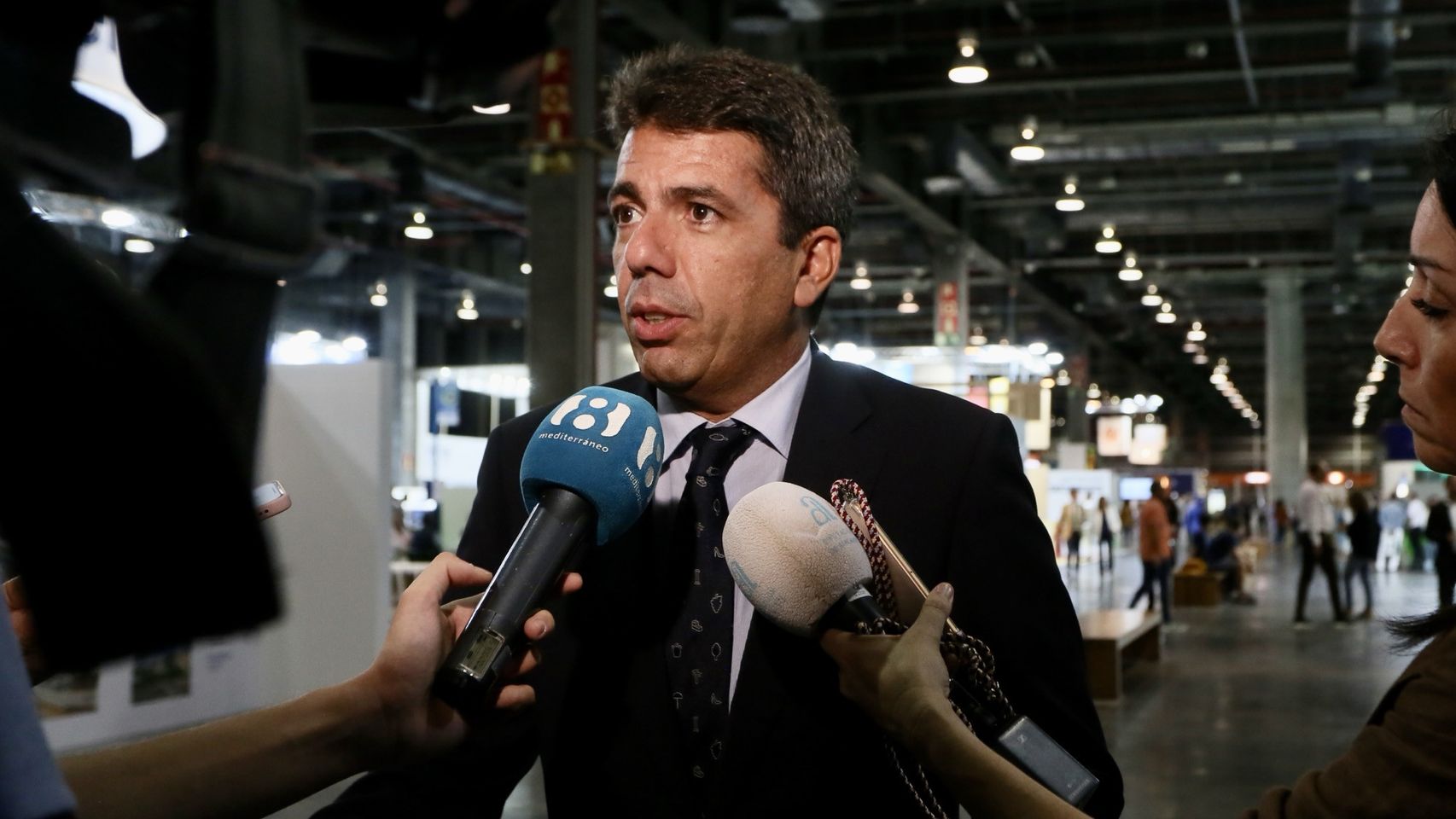 El presidente de la Diputación de Alicante y del PPCV, Carlos Mazón, en la feria Efiaqua.