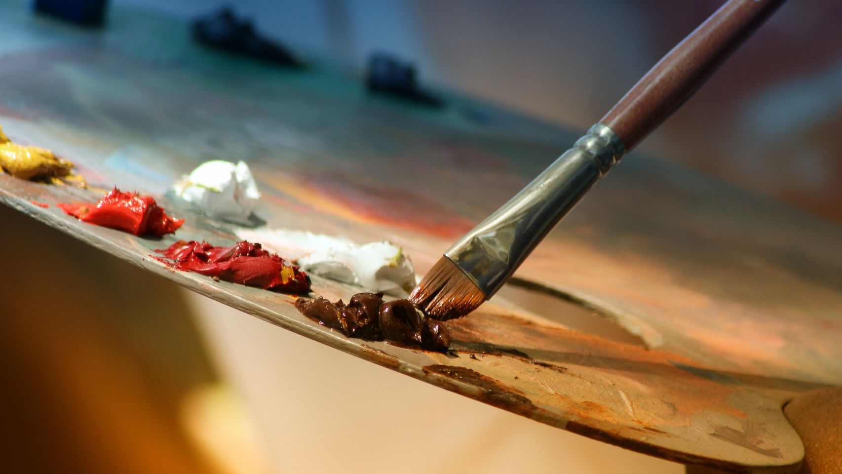 La paleta de colores de un pintor.
