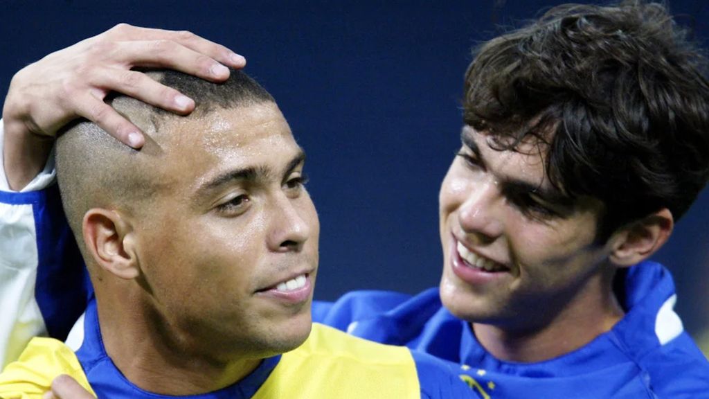 Ronaldo Nazario y Kaká, durante el Mundial de 2002