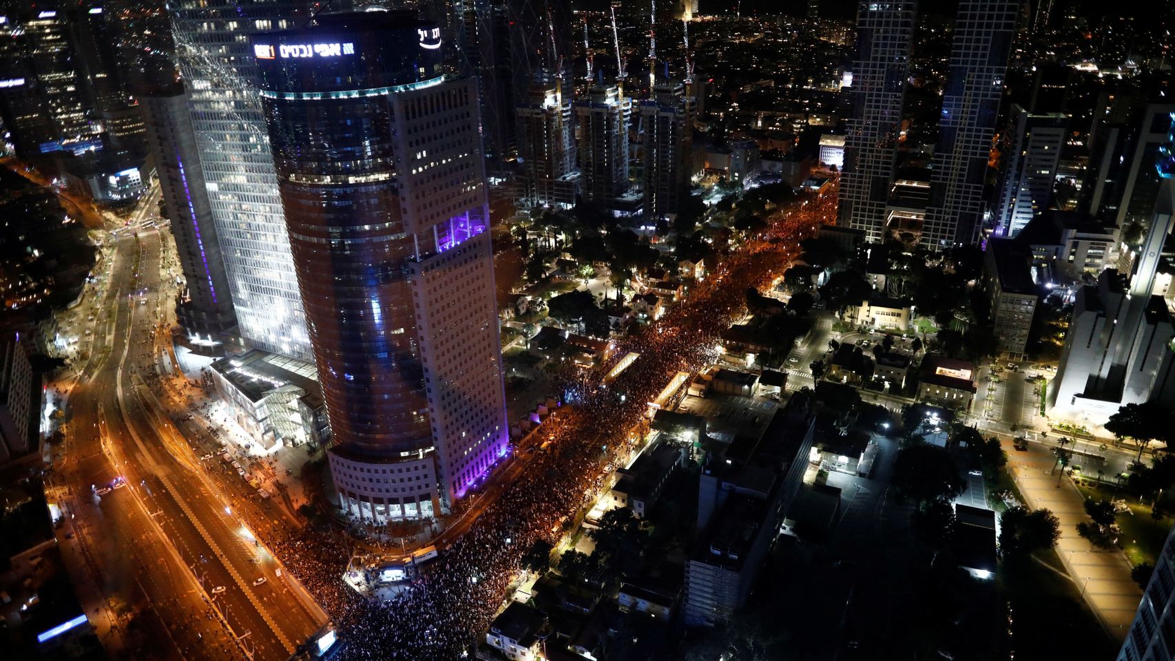 Protestas del sábado 21 de enero en Tel Aviv (Israel) contra la reforma judicial de Netanyahu