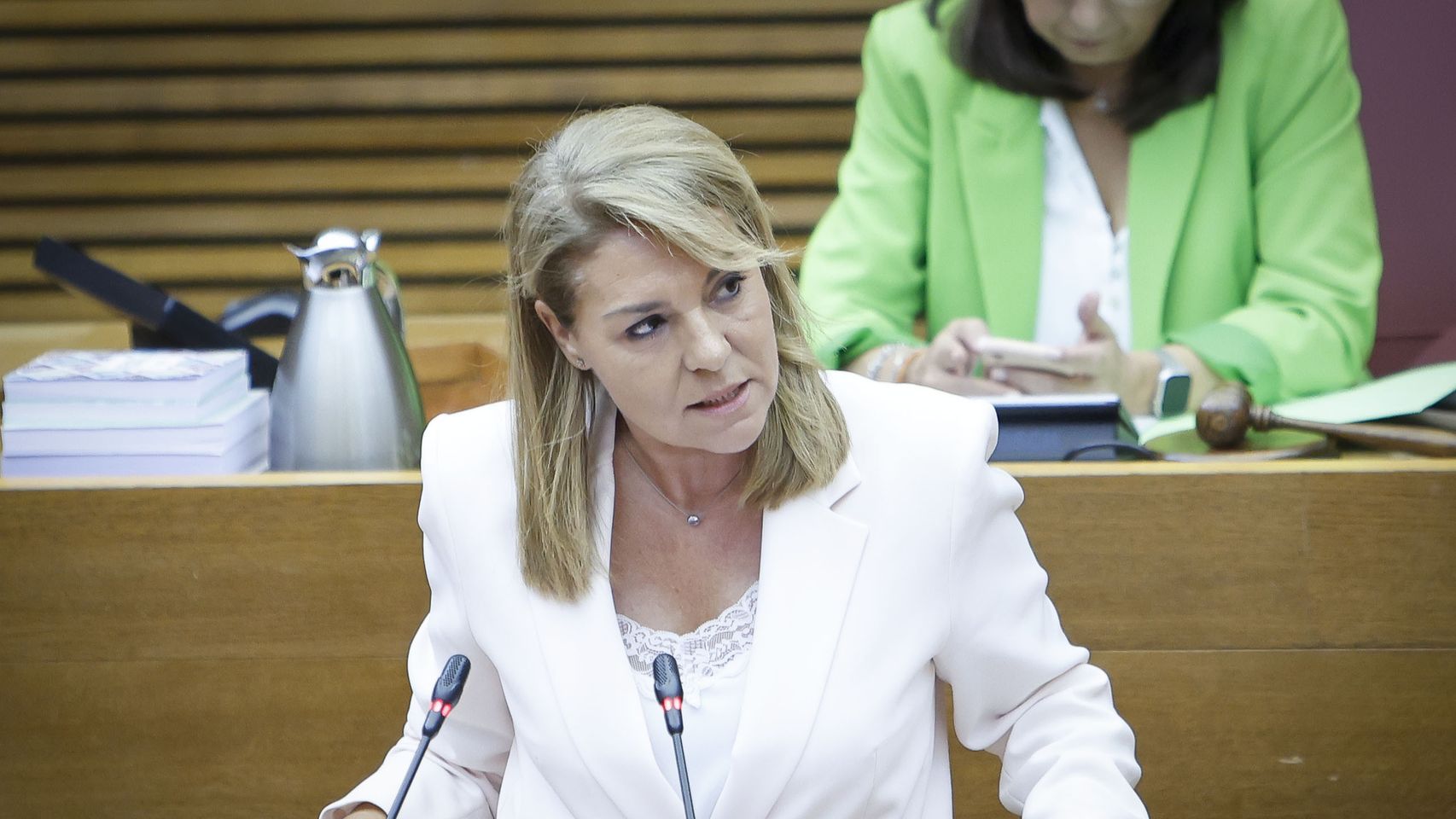 La vicepresidenta y consellera de Igualdad, Susana Camarero, en Les Corts. EE
