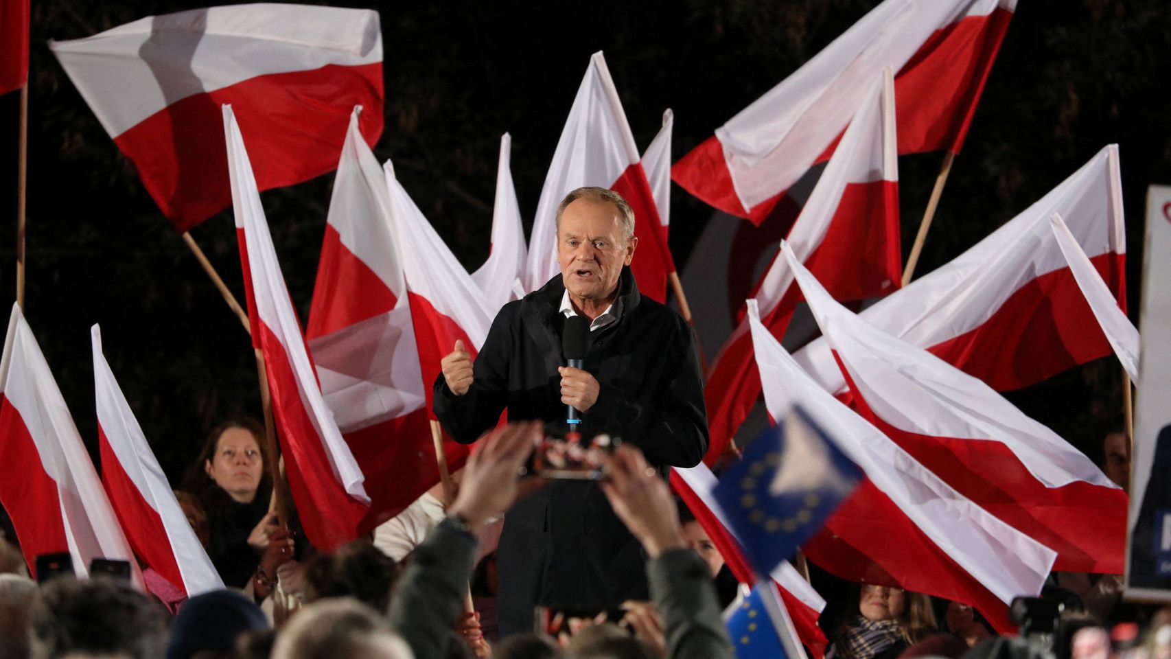 Donald Tusk, líder de la Coalición Cívica, después del debate en la televisión pública.