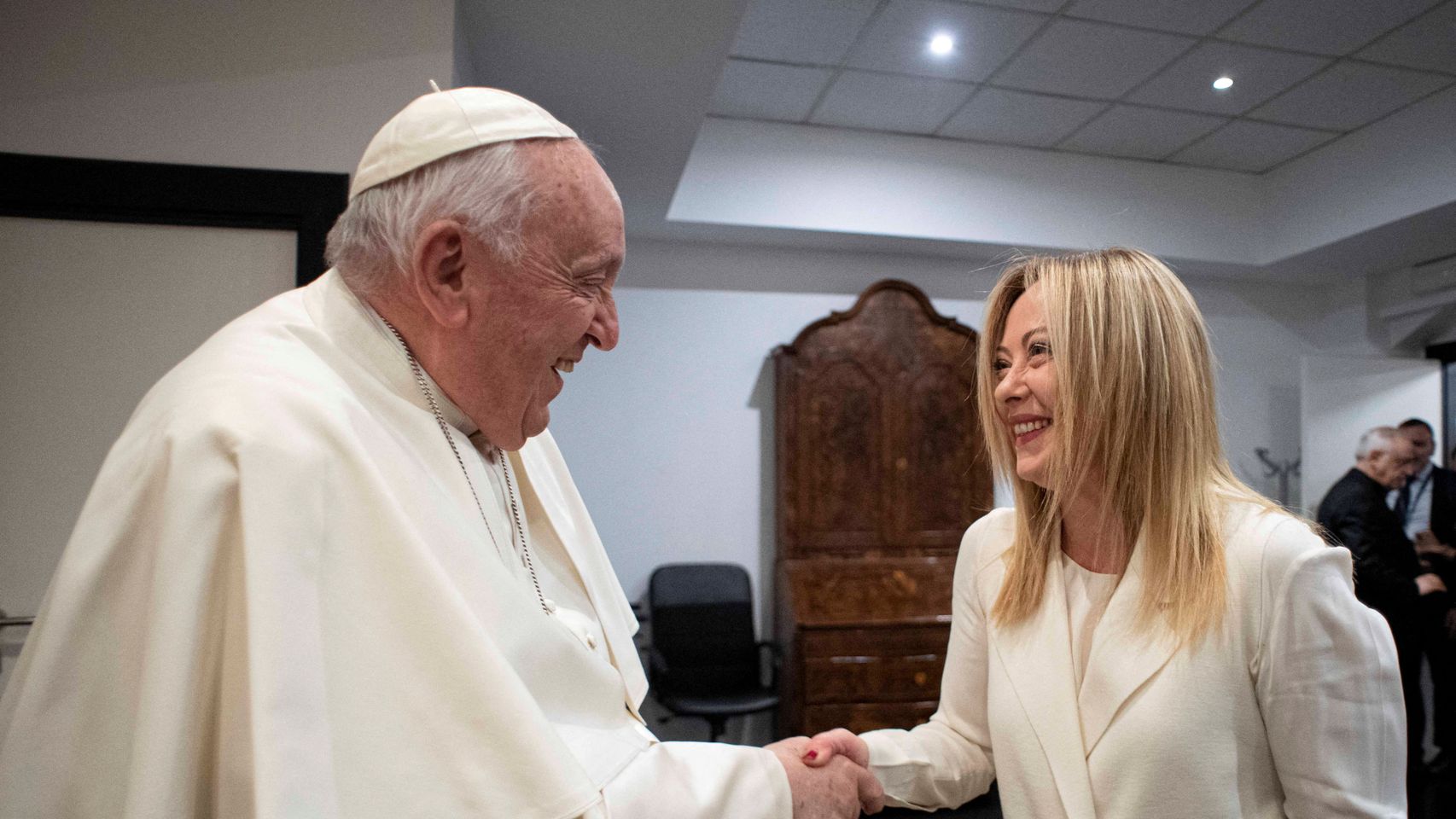 El papa Francisco y Giorgia Meloni, en una reunión en 2023.