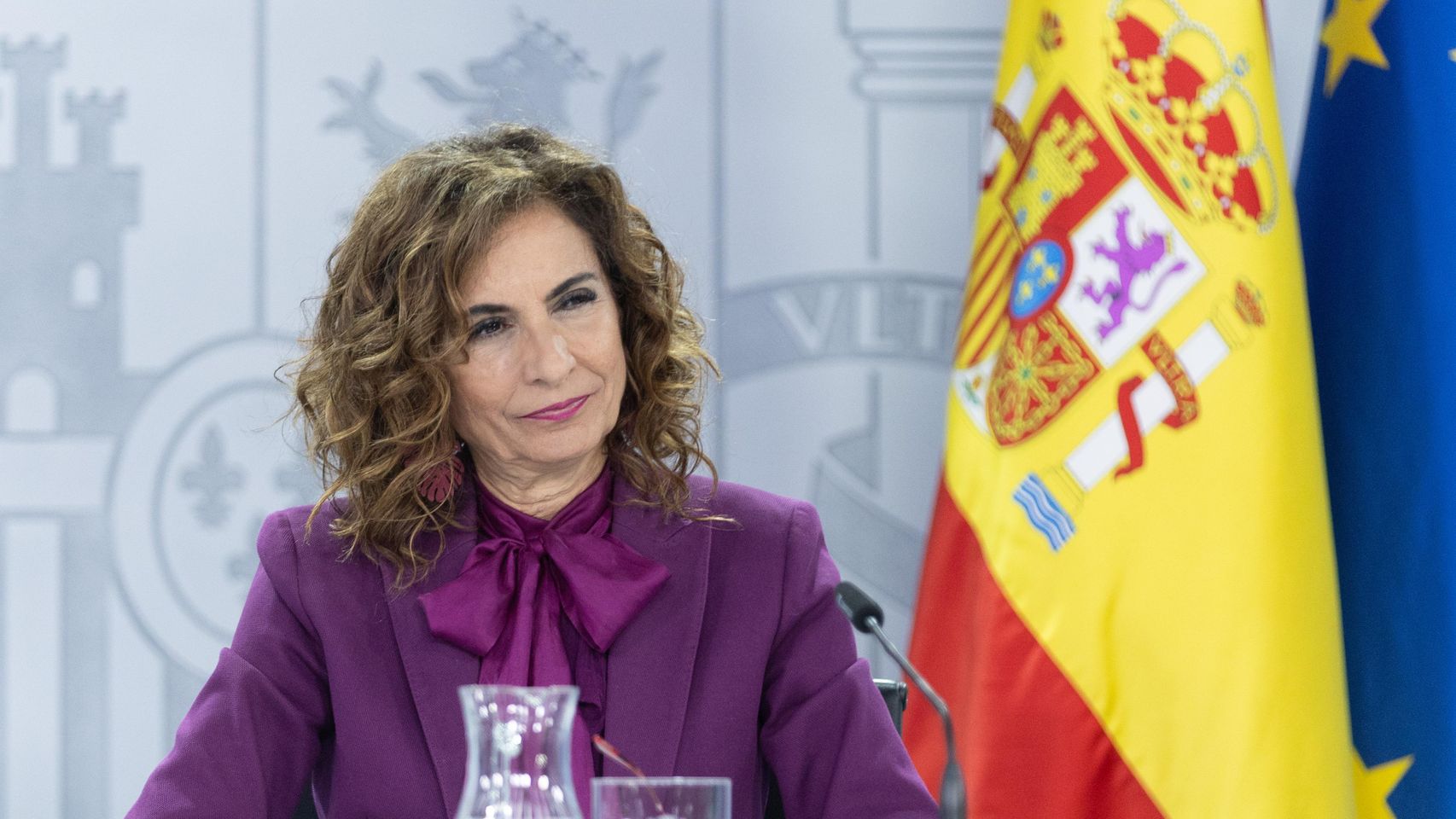 La ministra de Hacienda, María Jesús Montero, durante una rueda de prensa posterior al Consejo de Ministros, en el Palacio de La Moncloa.