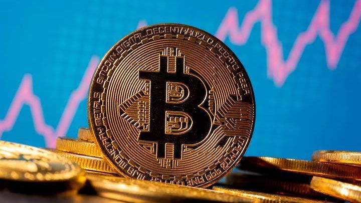 Representación física del bitcoin.