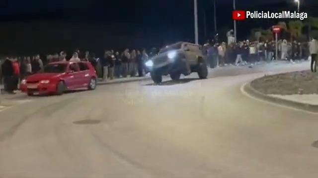 Vídeo de carreras ilegales de coches en Málaga.