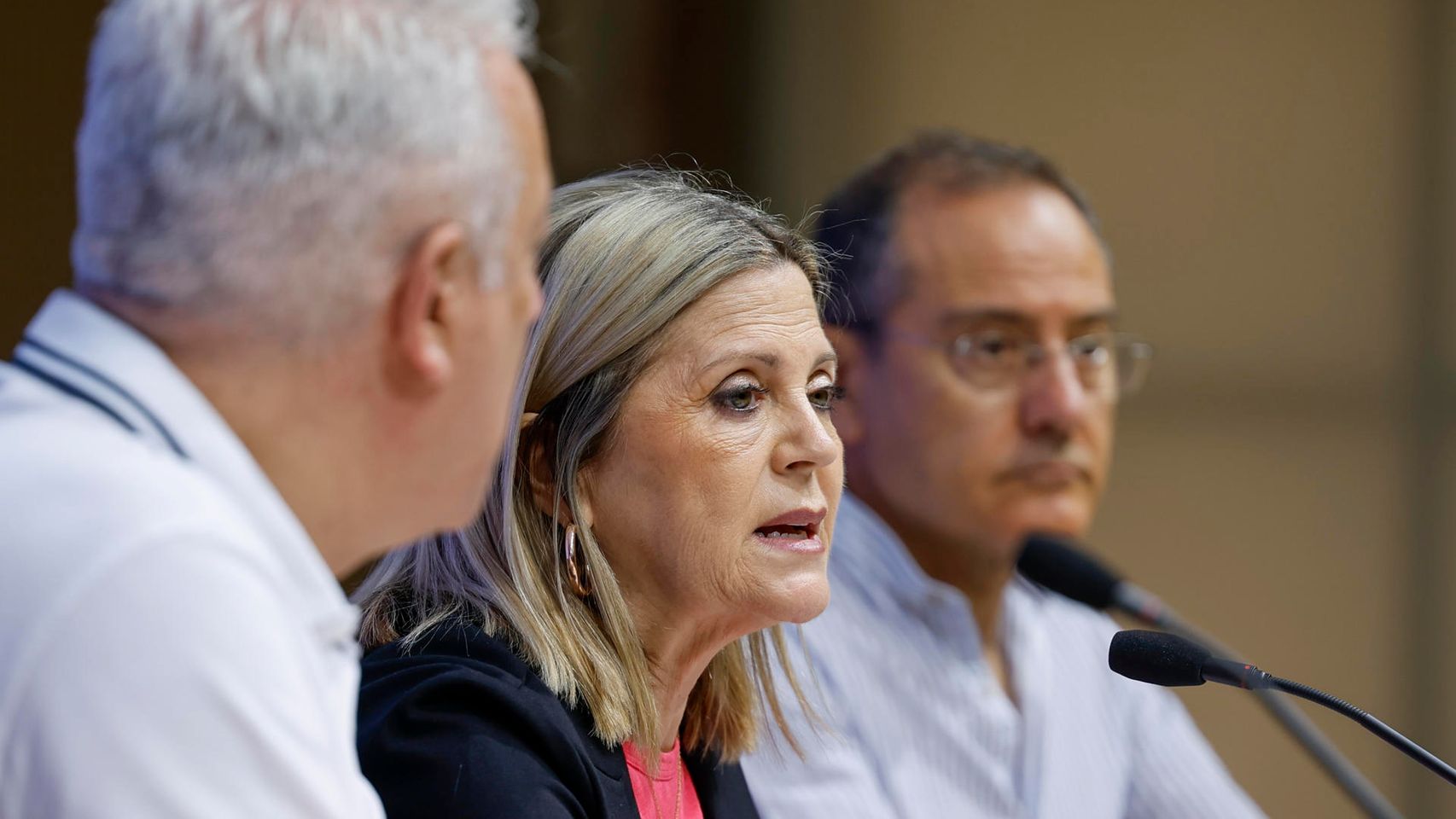 La consellera de Educación, Carmen Ortí, junto al secretario autonómico, McEvoy, y el DG de Personal Docente, Pablo Ortega. Ana Escobar / EFE