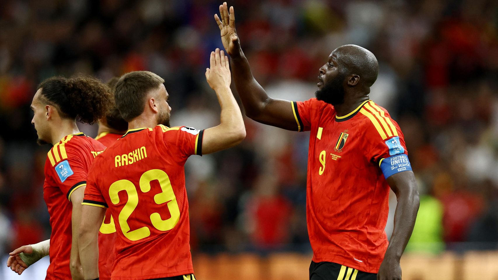 Lukaku celebra su gol en la victoria ante Nueva Zelanda.