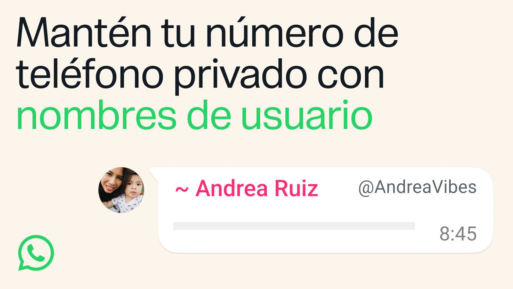 Nombre de usuario en WhatsApp