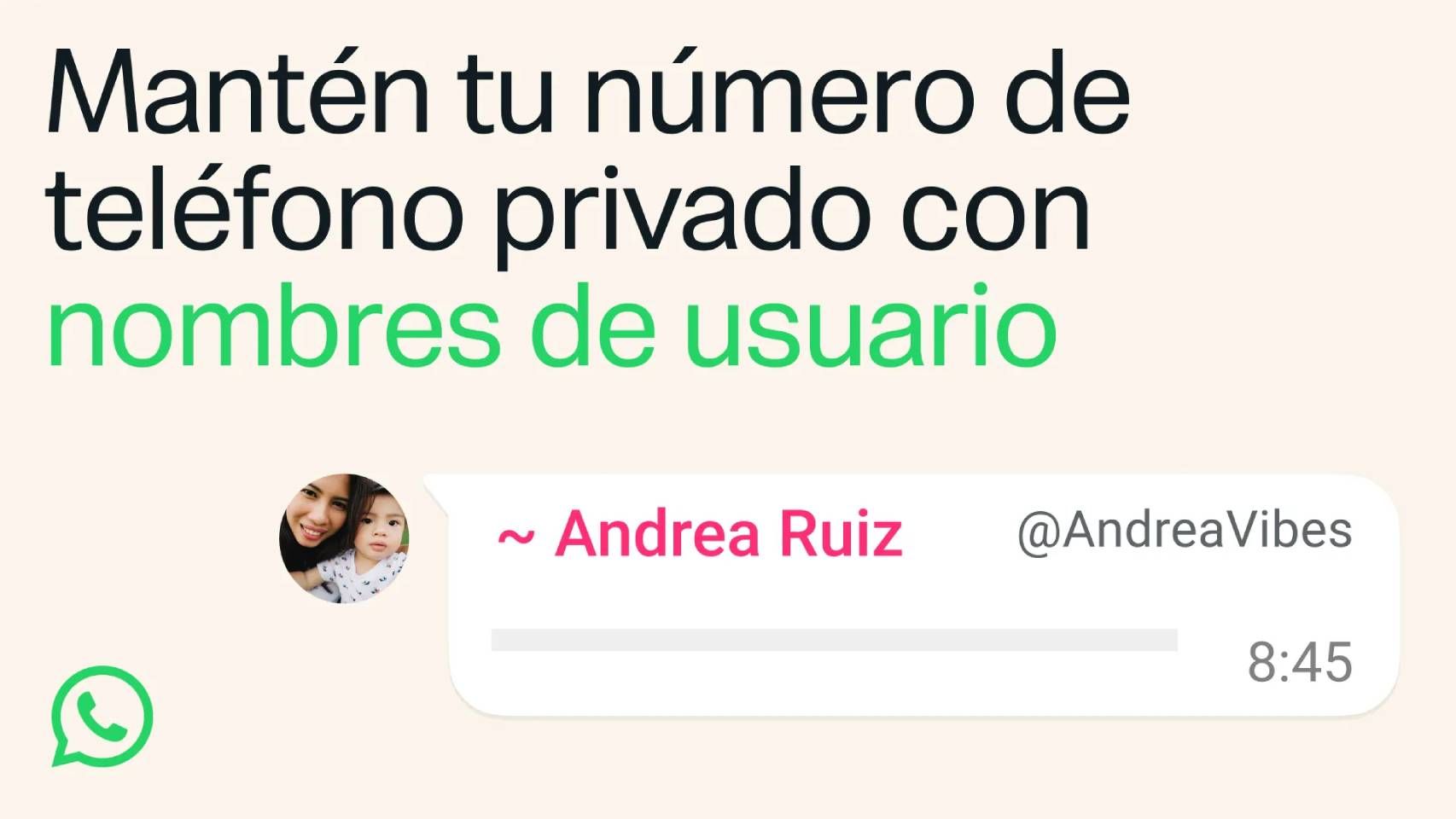 Los nombres de usuario en WhatsApp.