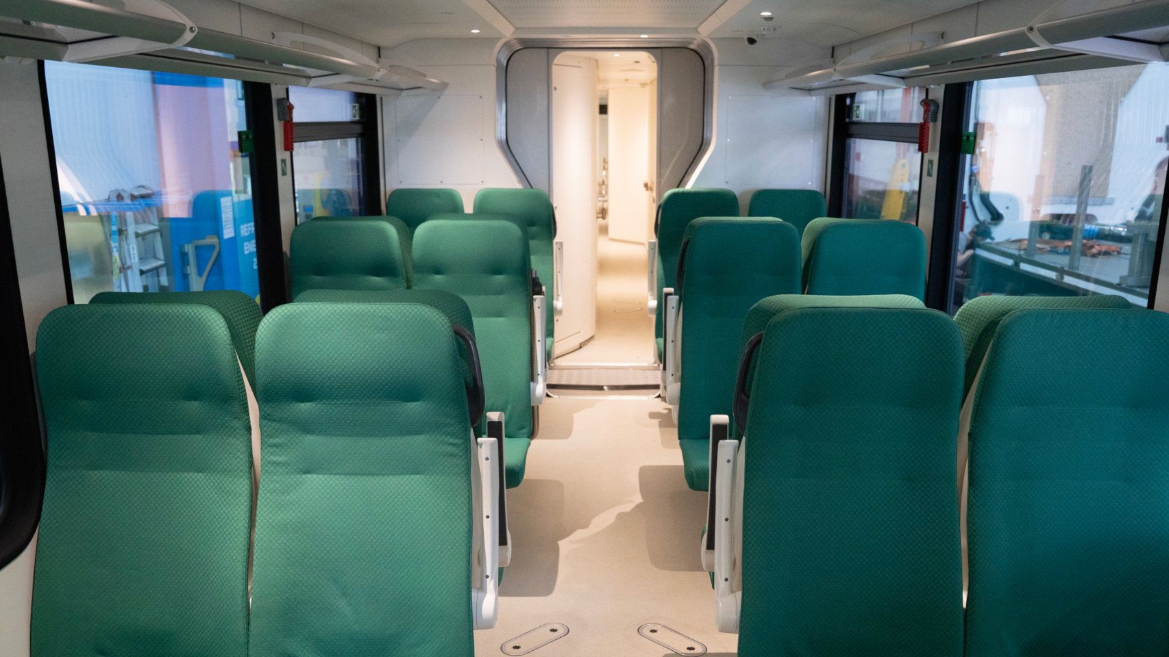 El vagón de pasajeros del tren de hidrógeno