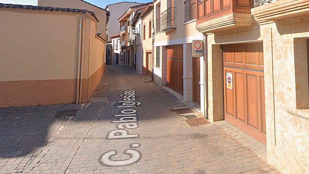 Calle Pablo Iglesias en Medina de Rioseco. 