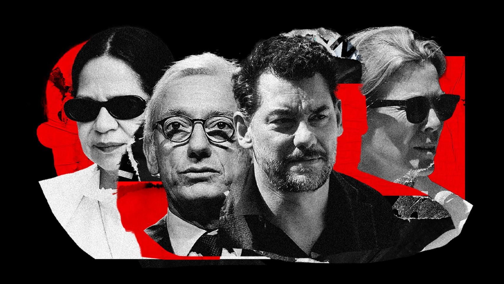 La causa por la muerte de Isak Andic se mueve ya entre quienes rodearon sus últimos meses. En la ilustración, su hijo Jonathan, investigado por homicidio; Estefanía Knuth, su pareja; y Julia Lüderwaldt, la terapeuta que intervino en el conflicto familiar.