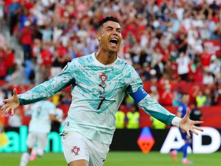 Cristiano Ronaldo celebra el gol marcado contra Croacia.