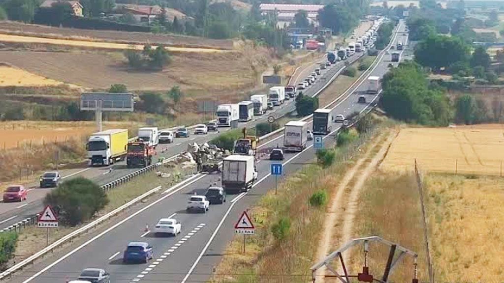 Retenciones en la A-62, en Geria. 
