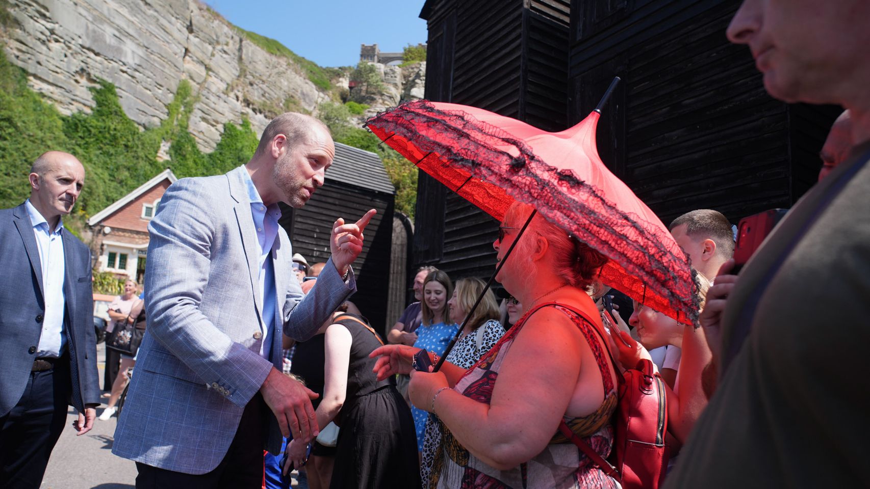 El príncipe William, durante su visita a Hastings (East Sussex), este jueves 9 de julio.