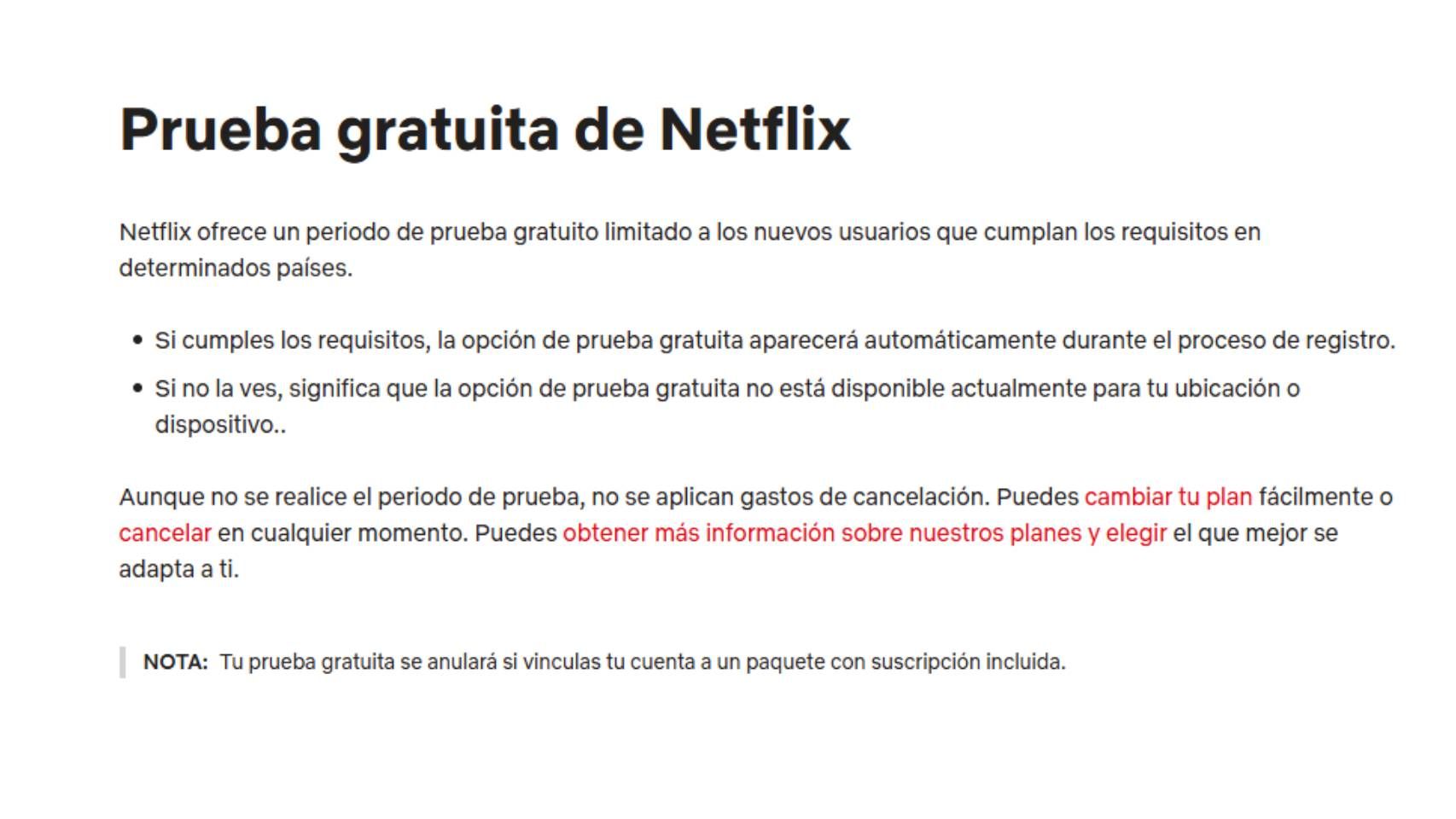 Prueba gratuita de Netflix.