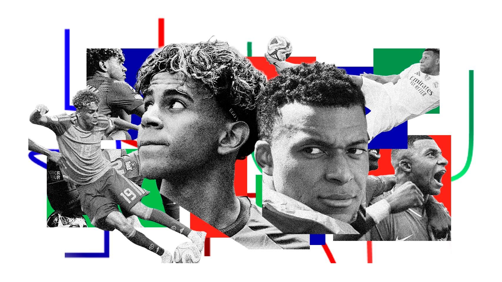 Montaje de Lamine Yamal y Mbappé