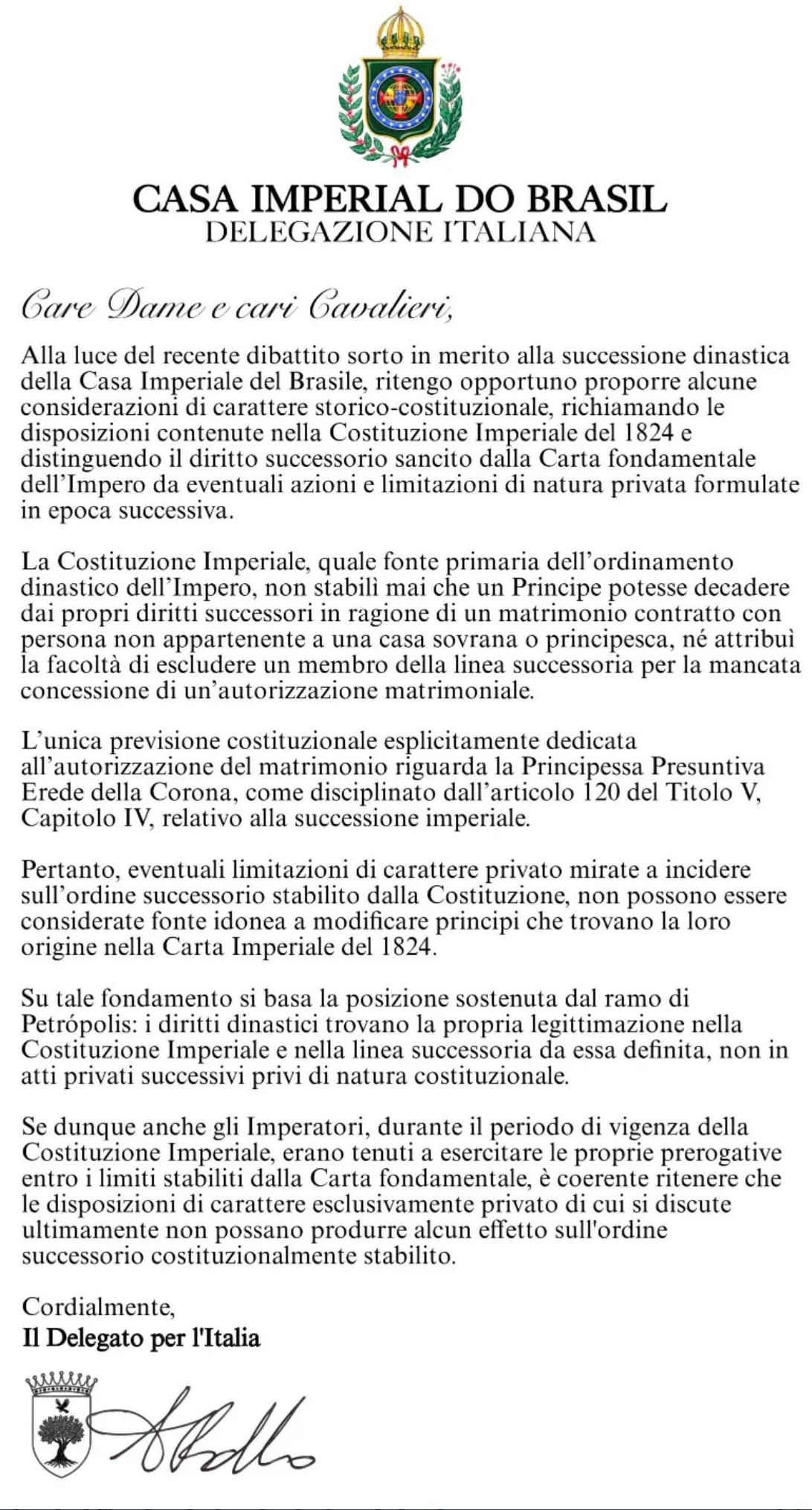 Comunicado de la Delegación Italiana.