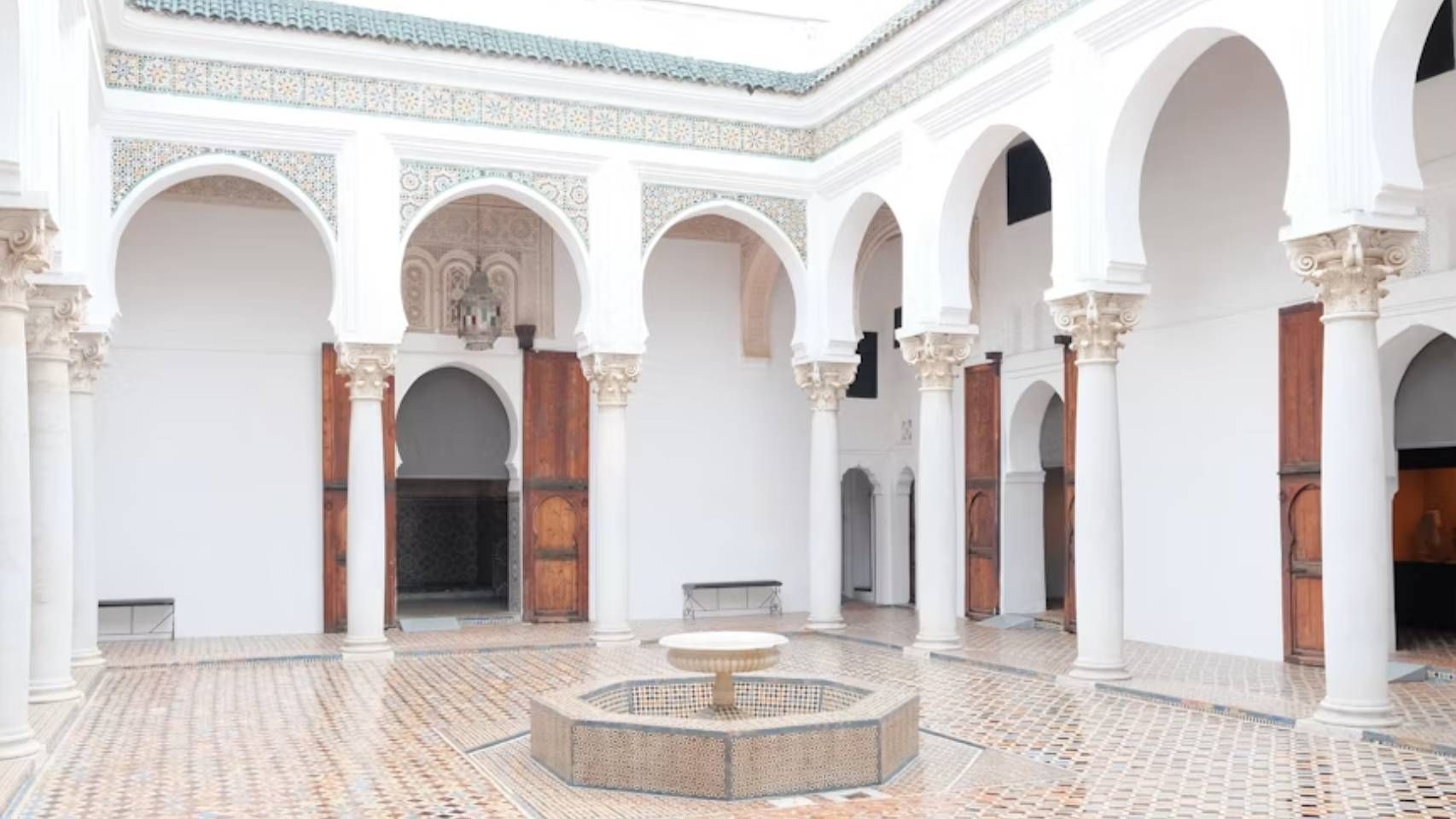 Un patio interior de una casa de Marruecos.
