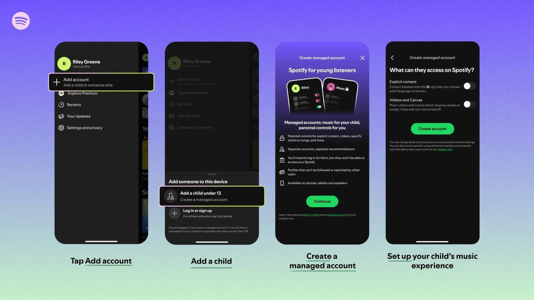 La cuenta gratuita para niños en Spotify.