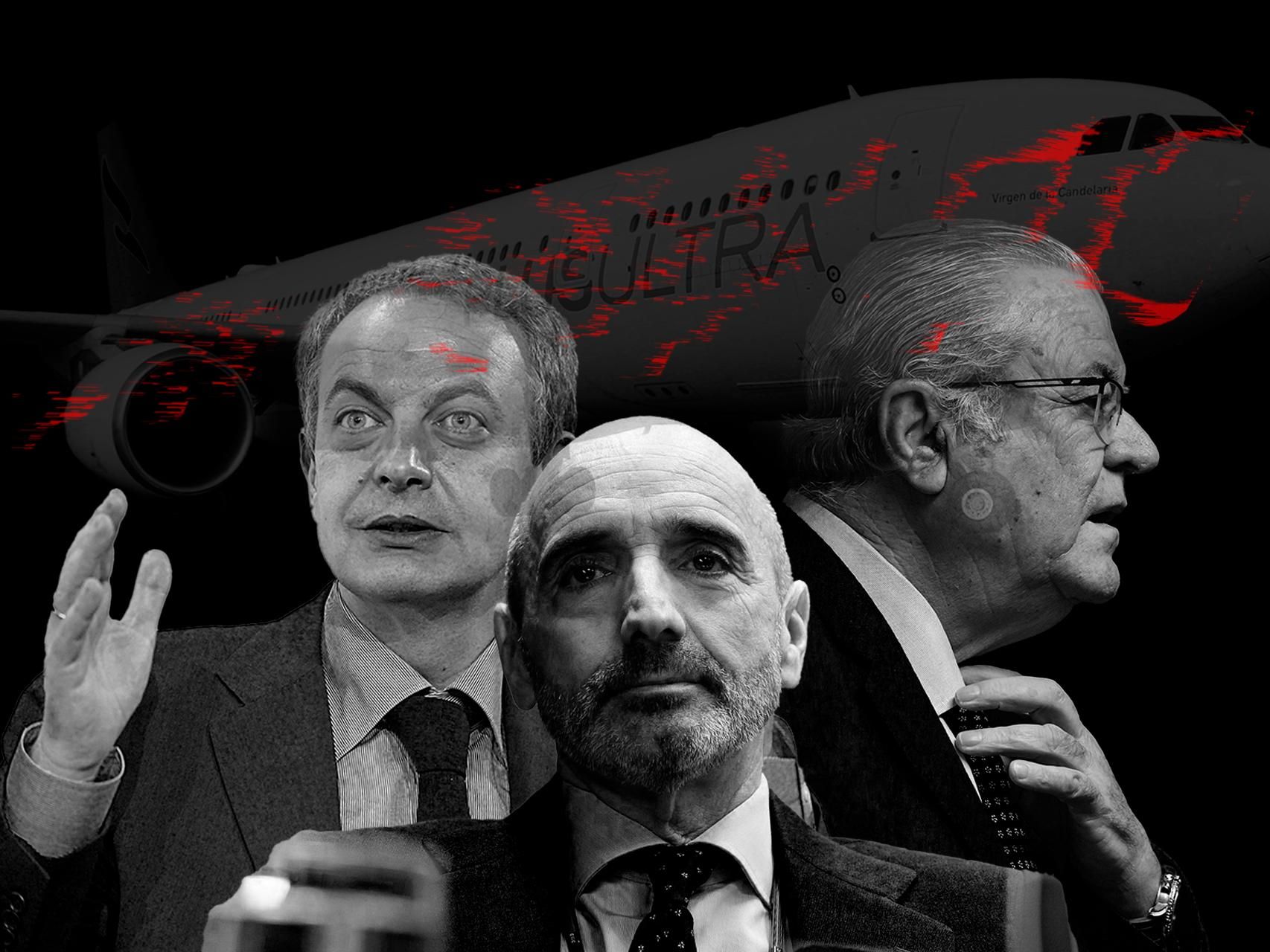 José Luis Rodríguez Zapatero, 'Julito' Martínez y Julio Martínez Sola, presidente de Plus Ultra.