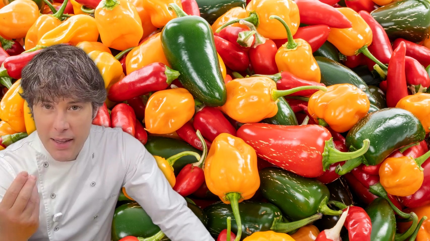 Pimientos picantes y Jordi Cruz en un montaje de El Español