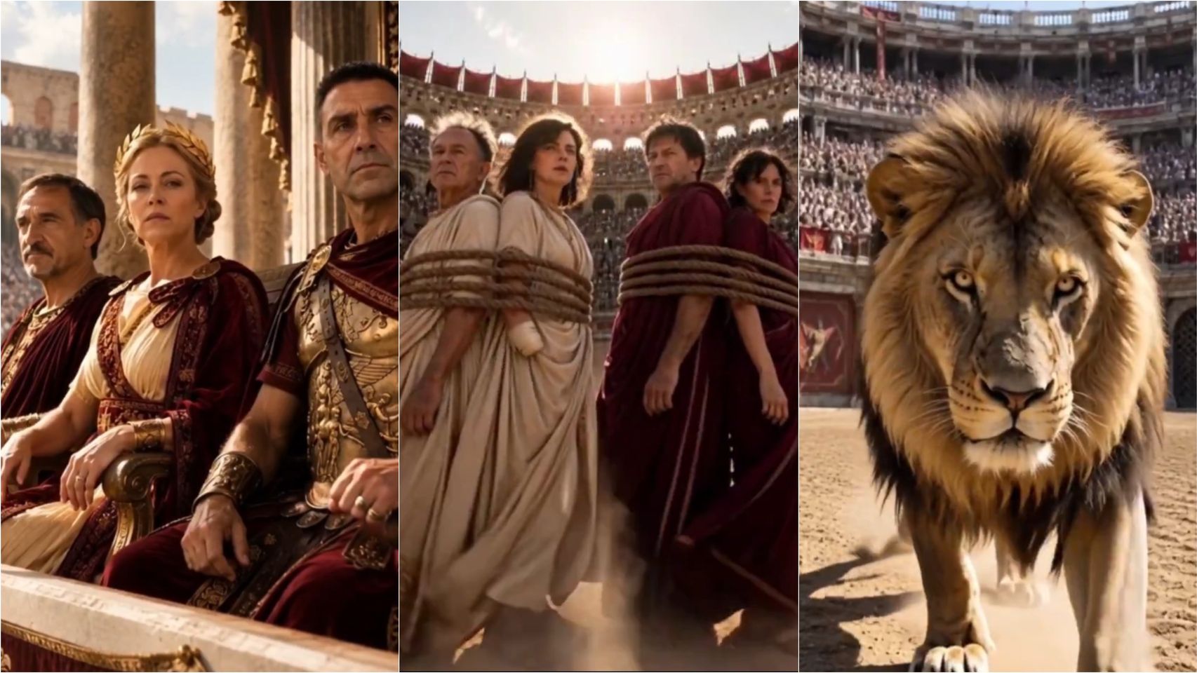 miembros de la oposición arrojados a los leones y ejecutados ante Meloni