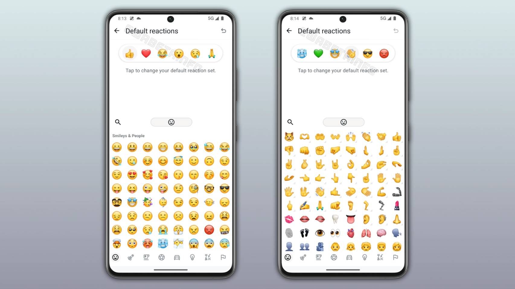 Reacciones con emojis personalizados en WhatsApp.