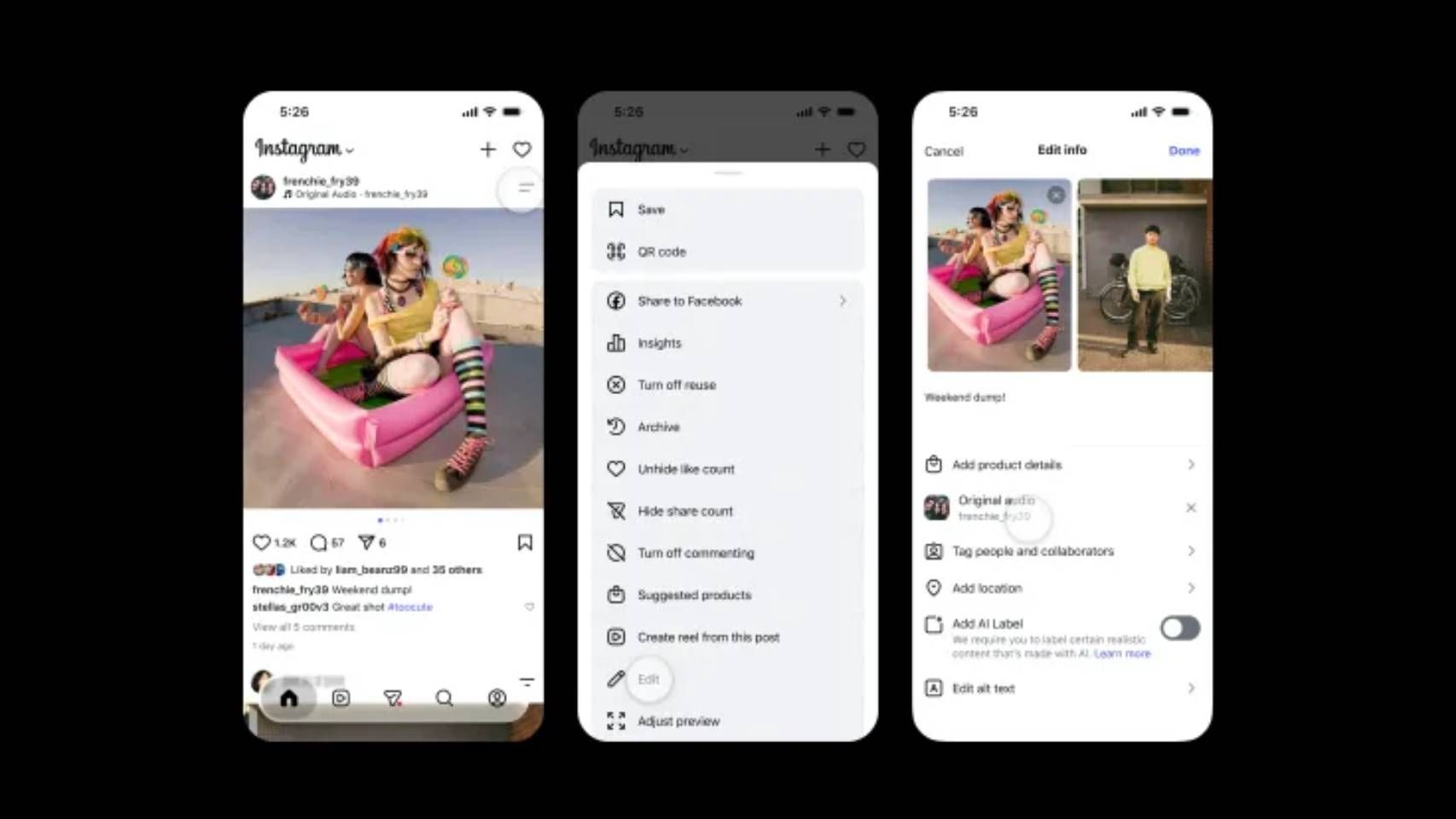 La función para cambiar la música de los antiguos post en Instagram.
