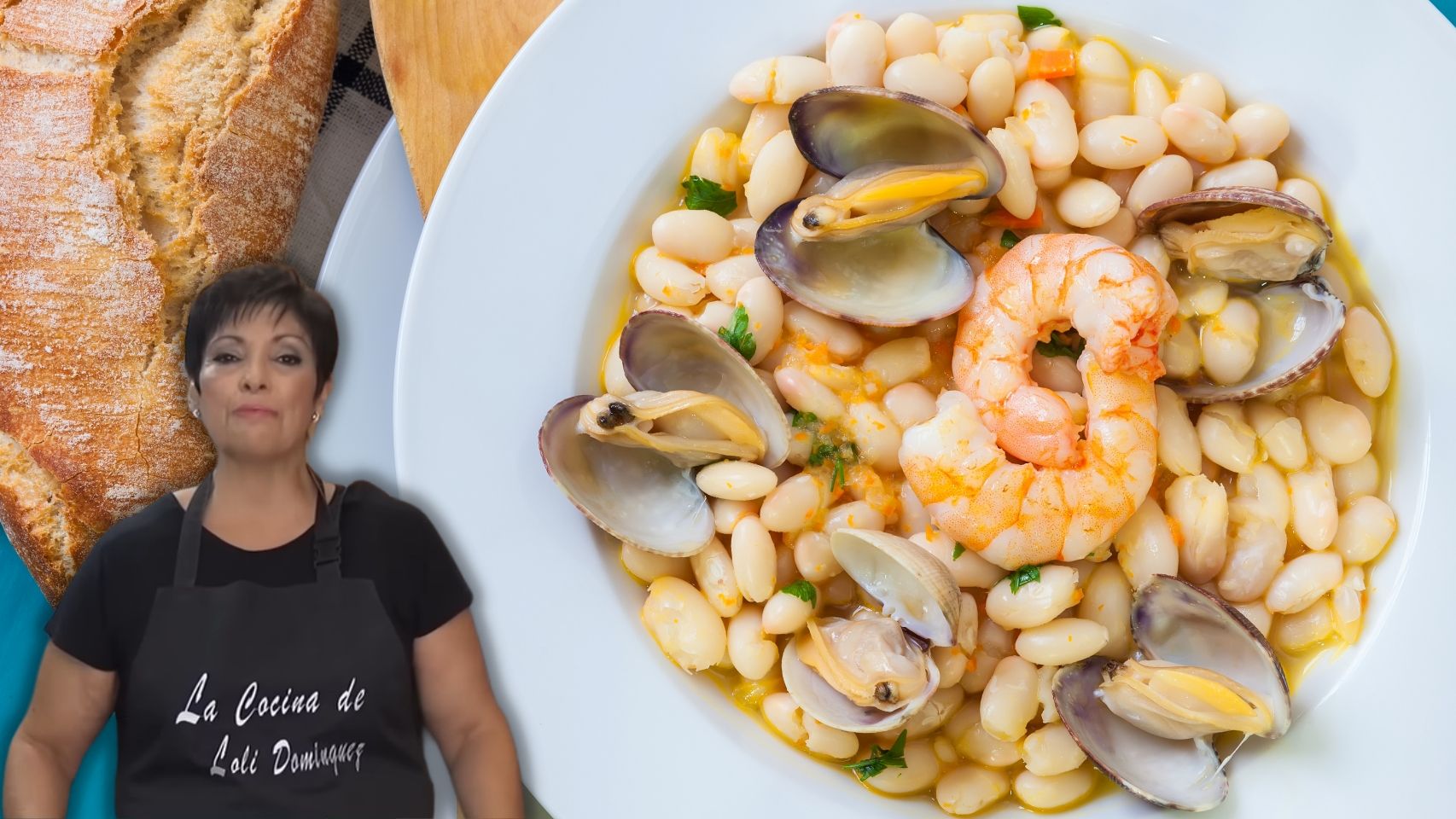 Loli Domínguez, cocinera, en un montaje de El Español